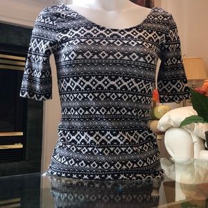 H&M Divided black & white scoop back shirt